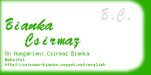 bianka csirmaz business card